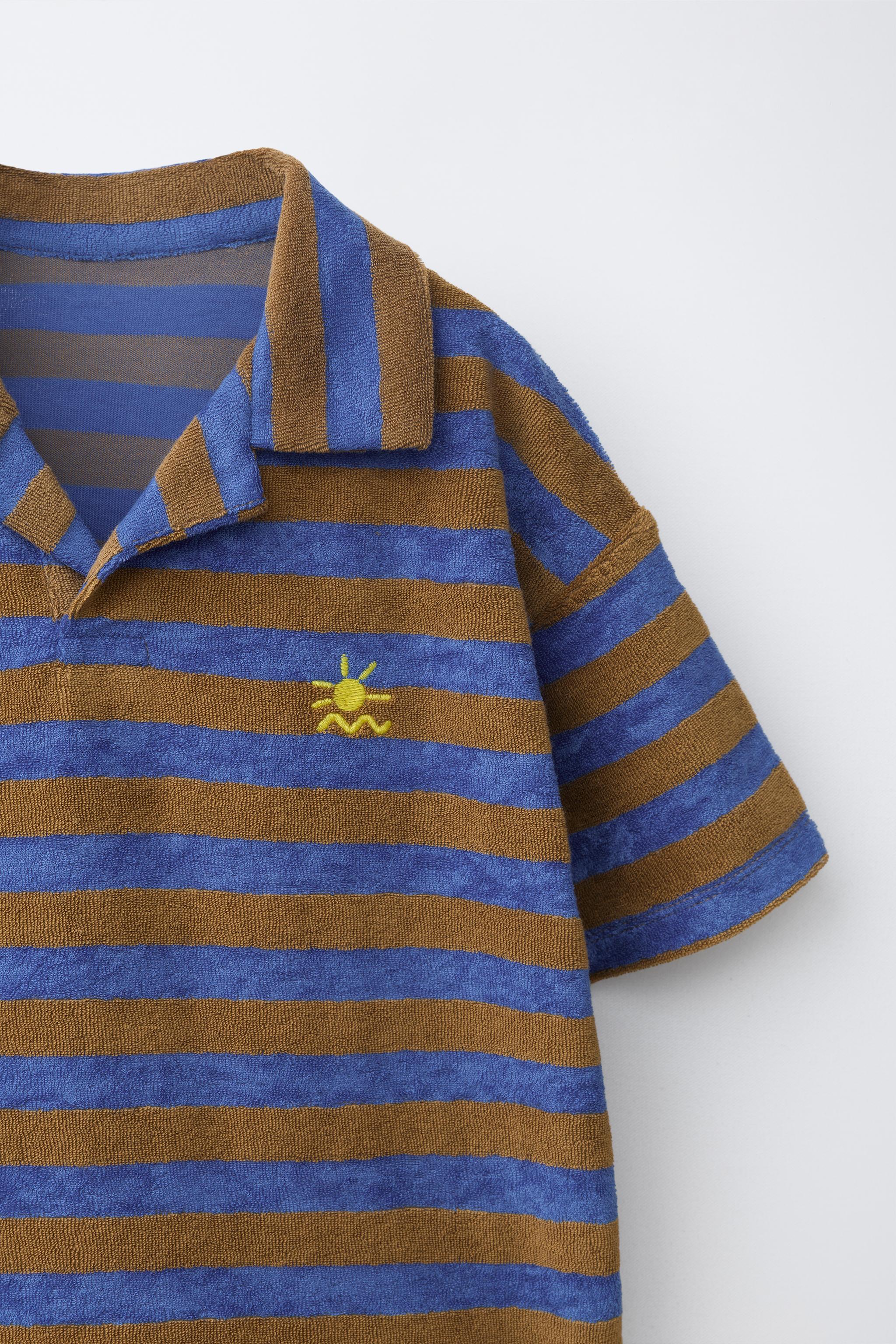 STRIPED TERRYCLOTH POLO AND BERMUDA SET